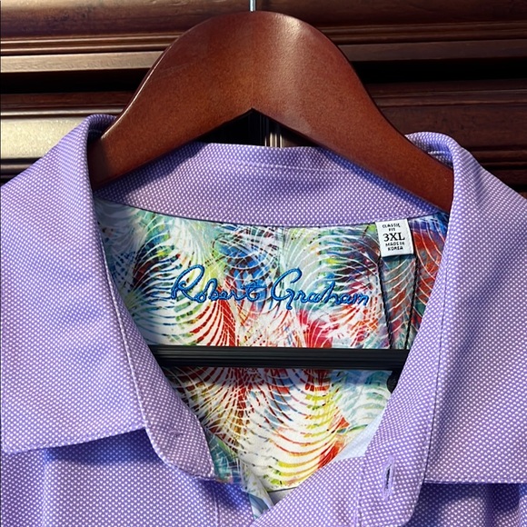 New Robert Graham Lilac Purple Classic Fit Golf Polo UV Protection & Wicking! - Picture 2 of 11